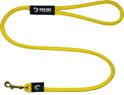 Mad Dog Products Premium Rope Dog Leash, Yellow, 6-ft long, 3/8-in wide