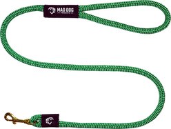 Mad Dog Products Premium Rope Dog Leash, Green, 6-ft long, 3/8-in wide