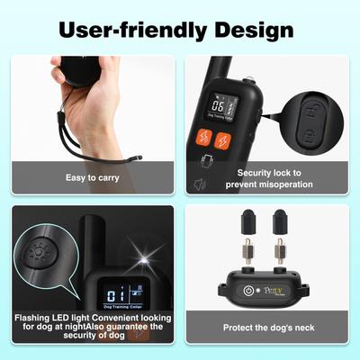 Show full view: PetJoy IPX7 Waterproof Rechargeable Remote Dog Training Collar, 3 count slide 7 of 10