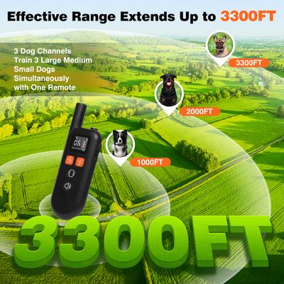 Show full view: PetJoy IPX7 Waterproof Rechargeable Remote Dog Training Collar, 3 count slide 3 of 10