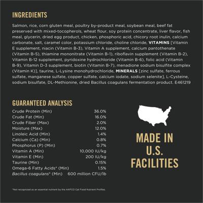 Show full view: Purina Pro Plan Adult Shredded Blend Salmon & Rice Formula Dry Cat Food, 14-lb bag slide 7 of 12