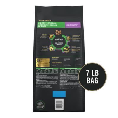 Show full view: Purina Pro Plan Adult Indoor Hairball Management Turkey & Rice Formula Dry Cat Food, 7-lb bag slide 4 of 13