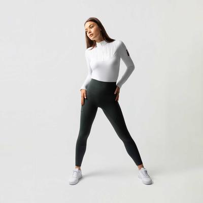 Show full view: B Vertigo Leonora Womens Seamless Winter Full Seat Tights, Scarab Green, 32 slide 2 of 5