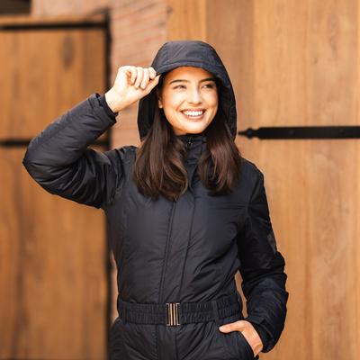 Show full view: Horze Annica Womens Waterproof Padded Riding Full Grip Overall, Caviar Black, 4 slide 4 of 9