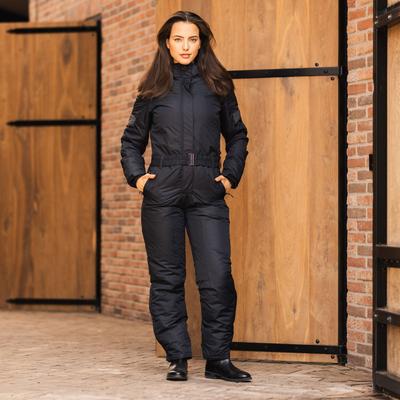 Show full view: Horze Annica Womens Waterproof Padded Riding Full Grip Overall, Caviar Black, 4 slide 3 of 9