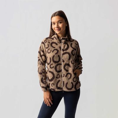 Show full view: Horze Ariana Womens Teddy Fleece Jacket, Muddy Hoofprints, 8 slide 2 of 8