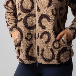 Horze Ariana Womens Teddy Fleece Jacket, Muddy Hoofprints, 8 slide 2 of 8