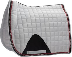 Equinavia Copenhagen Stay Put Dressage Horse Saddle Pad, White/Equestrian Red, Horse