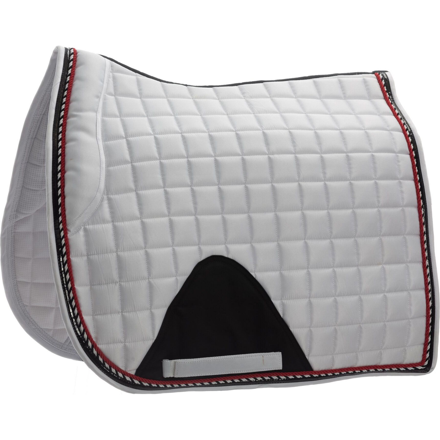 Equinavia Copenhagen Stay Put Dressage Horse Saddle Pad, White/Equestrian Red, Horse