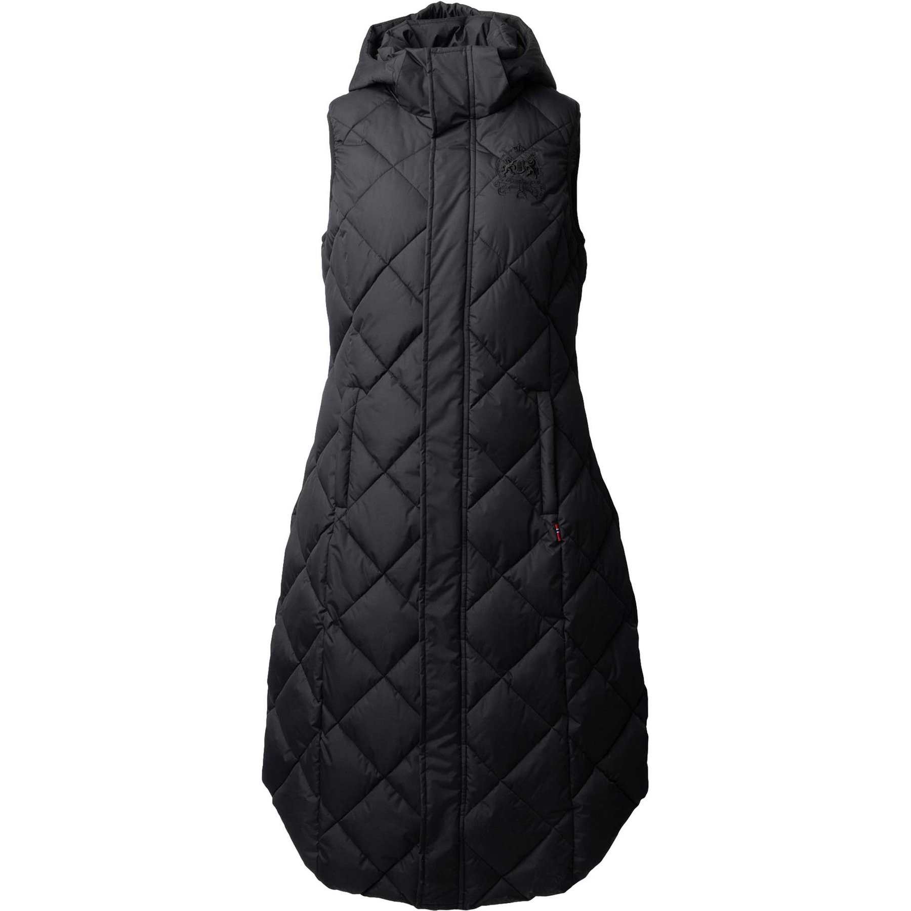 B Vertigo Gem Womens Long Padded Riding Vest, Black Beauty, 4