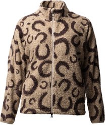 Horze Ariana Womens Teddy Fleece Jacket, Muddy Hoofprints, 8