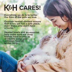 K&H Pet Products Outdoor Heated Kitty House Cat Shelter, Gray/Black
