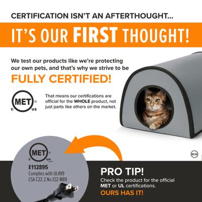 Show full view: K&H Pet Products Thermo Mod Cat Shelter Weatherproof Outdoor Heated Cat House, Gray slide 5 of 11