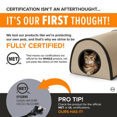 Show full view: K&H Pet Products Thermo Mod Cat Shelter Weatherproof Outdoor Heated Cat House, Tan slide 6 of 12