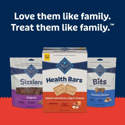 Show full view: Blue Buffalo Health Bars Baked with Bacon, Egg & Cheese Dog Treats, 3.5-lb box slide 9 of 12