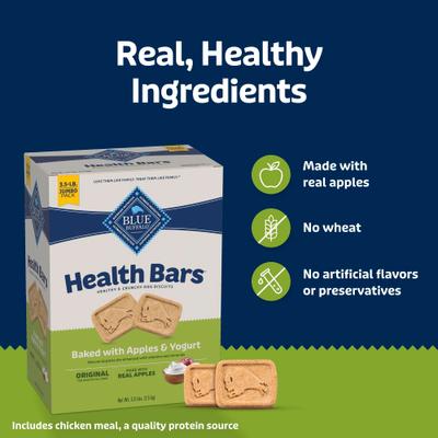 Show full view: Blue Buffalo Health Bars Baked with Apples & Yogurt Dog Treats, 3.5-lb box slide 7 of 12