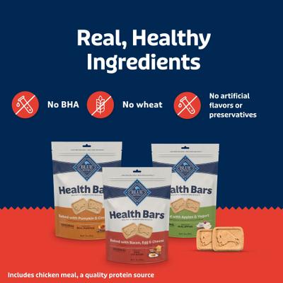 Show full view: Blue Buffalo Health Bars Natural Crunchy Variety Pack Dog Treats Biscuits, 16-oz bag, 3 count slide 7 of 12