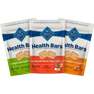 Blue Buffalo Blue Buffalo Health Bars Natural Crunchy Variety Pack Dog Treats Biscuits, 16-oz bag, 3 count
