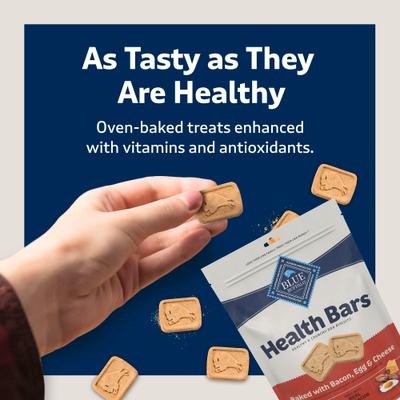 Show full view: Blue Buffalo Health Bars Baked with Bacon, Egg & Cheese Dog Treats, 1-lb bag slide 8 of 12