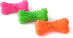 Hartz Dura Play Bone Squeaky Latex Dog Toy, 3 count, Medium