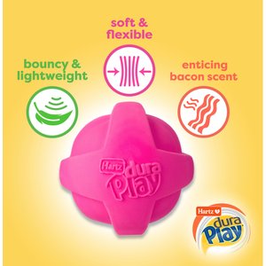 Hartz Dura Play Ball Squeaky Latex Dog Toy, Color Varies, 3 count, Small