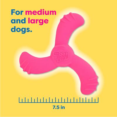 Show full view: Hartz Dura Play Boomerang Bacon Scented Squeaky Latex Dog Toy, Color Varies, 1 count slide 7 of 11