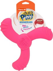 Hartz Dura Play Boomerang Bacon Scented Squeaky Latex Dog Toy, Color Varies, 1 count
