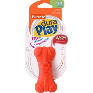 Hartz Dura Play Bone Squeaky Latex Dog Toy, Color Varies, Small