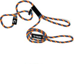 Mad Dog Products Urban Signature Rope Polypropylene Slip Lead Dog Leash, Rainbow, 6-ft long, 1/2-in wide