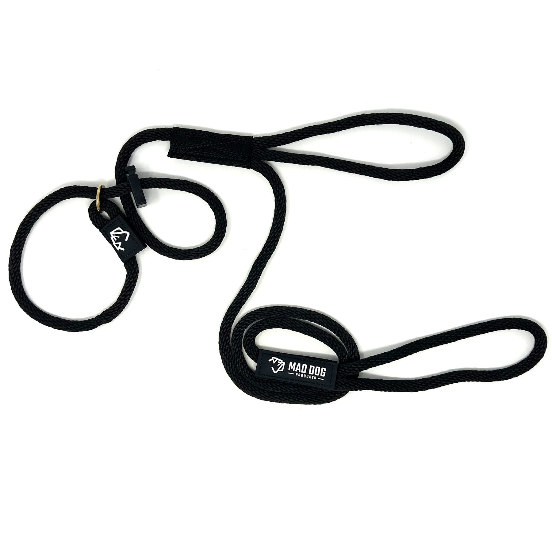 Mad Dog Products Urban Signature Rope Polypropylene Slip Lead Dog Leash, Black, 6-ft long, 1/2-in wide