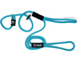 Mad Dog Products Urban Signature Rope Polypropylene Slip Lead Dog Leash, Aqua, 6-ft long, 3/8-in wide