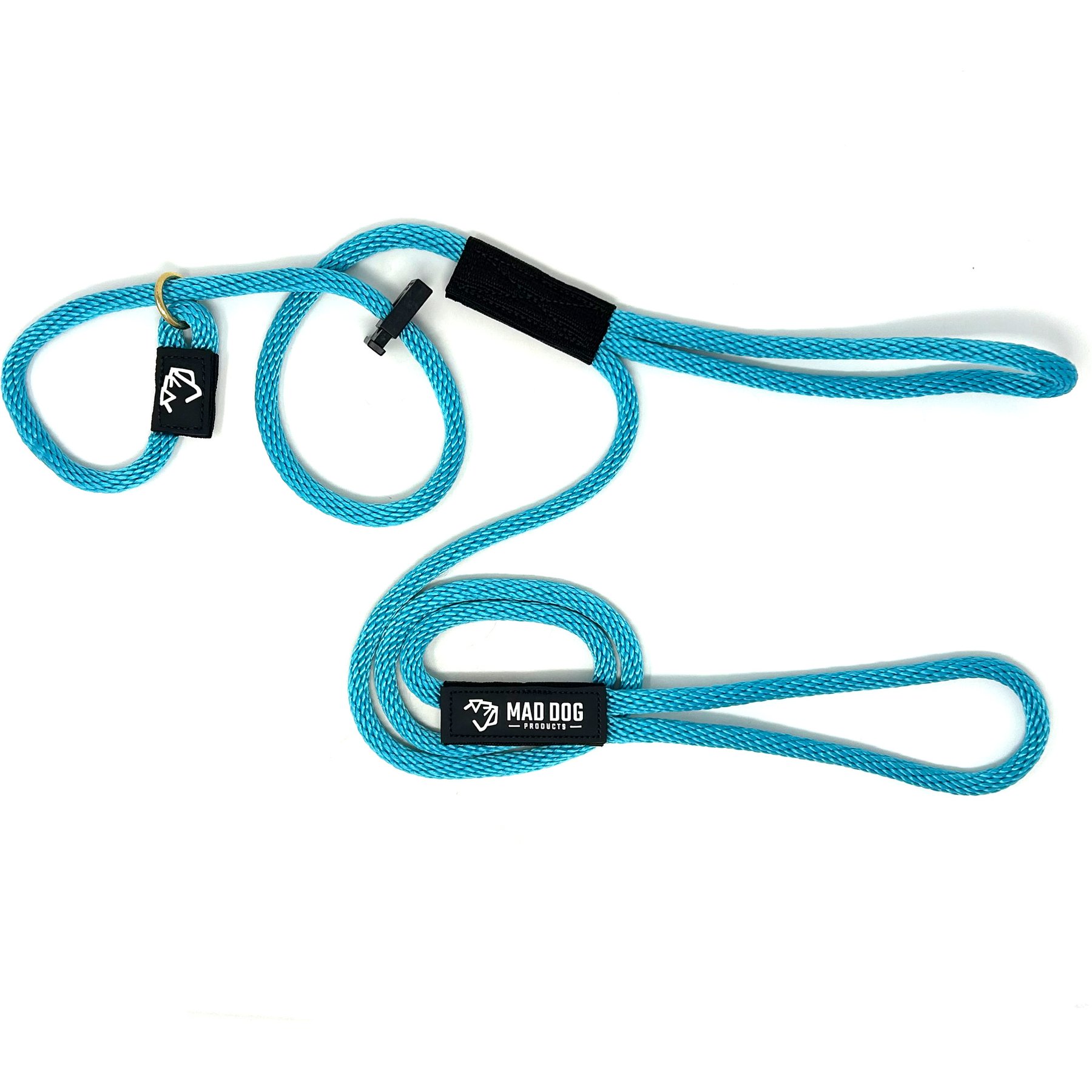 Mad Dog Products Urban Signature Rope Polypropylene Slip Lead Dog Leash, Aqua, 6-ft long, 1/2-in wide