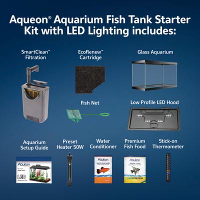 Show full view: Aqueon Smart Clean Filtration LED Fish Aquarium Starter Kit, 20-gal slide 3 of 11