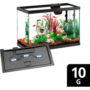 Aqueon Smart Clean Filtration LED Fish Aquarium Starter Kit, 10-gal