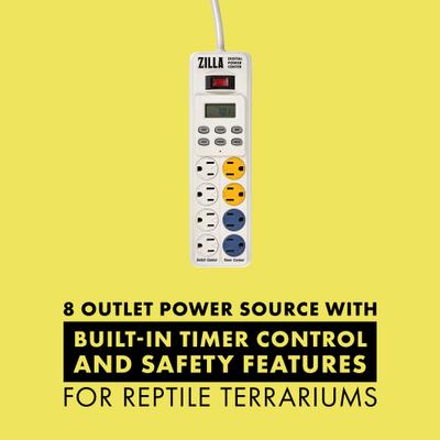Show full view: Zilla 24/7 Digital Timer Power Center for Reptile Terrariums, Digital slide 3 of 12