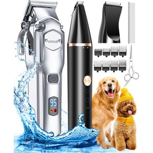 OneIsAll Low Noise Rechargeable Cordless Waterproof RFC-676+P20 Shaver Dog Grooming Kit