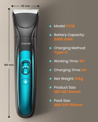 OneIsAll Rechargeable Cordless Electric Trimmer FC10 Silent Dog Grooming Clippers slide 2 of 8