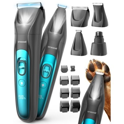 OneIsAll OneIsAll Rechargeable 4-in-1 Cordless Multi-Functional Electric Trimmer Silent Dog & Cat Grooming Clippers