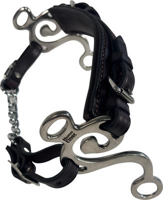 Show full view: Nunn Finer The Seahorse Hackamore Horse Noseband, Black, Horse slide 2 of 2