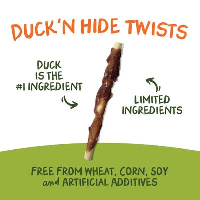 Show full view: Pet 'n Shape All-Natural Duck Hide Twists Dog Treats, 16-oz bag slide 5 of 10