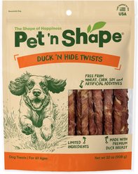 Pet 'n Shape All-Natural Duck Hide Twists Dog Treats, 32-oz bag