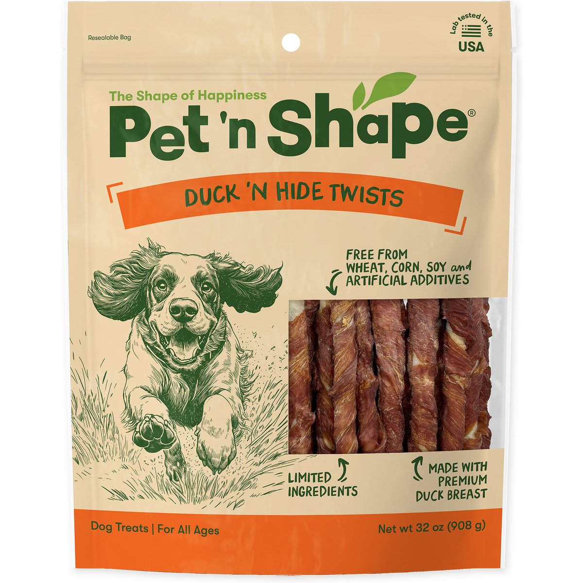 Pet 'n Shape All-Natural Duck Rawhide Dog Chew, 32-oz bag