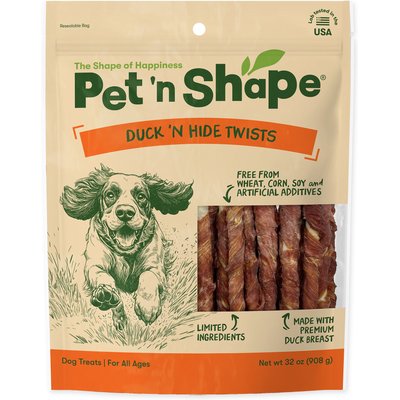 Pet 'n Shape Pet 'n Shape All-Natural Duck Rawhide Dog Chew, 32-oz bag