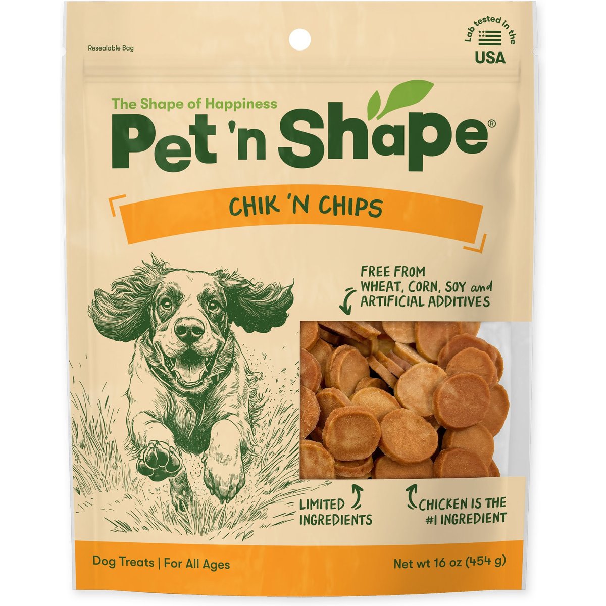 Pet 'n Shape Chik 'n Chips Grain-Free Jerky Dog Treats, 1-lb bag