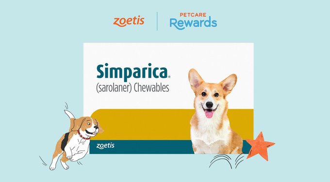 Simparica Chewable Tablet for Dogs, 22.1-44 lbs, (Mint Box)