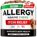 StrellaLab Allergy Relief & Anti Itch Relief with Omega 3 Skin & Coat Fish Oil Chew Supplement for Dogs, 120 count