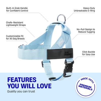 Show full view: Dog Friendly Co. Adjustable Neck & Chest Chafe Resistant Dog Harness, Premium Navy Blue, X-Small slide 4 of 9