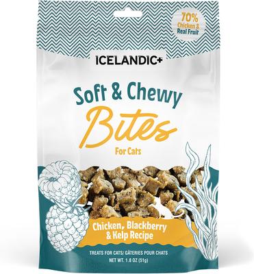 Show full view: Icelandic+ Chicken & Blackberry Bites Soft & Chewy Cat Treats, 1.8-oz bag slide 7 of 8