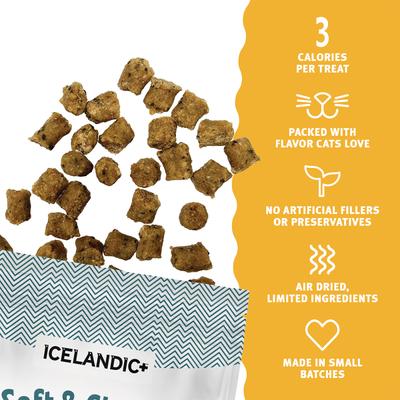 Show full view: Icelandic+ Chicken & Blackberry Bites Soft & Chewy Cat Treats, 1.8-oz bag slide 4 of 8