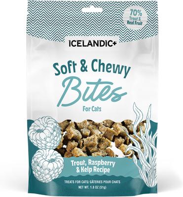 Show full view: Icelandic+ Trout & Raspberry Bites Soft & Chewy Cat Treats, 1.8-oz bag slide 7 of 8